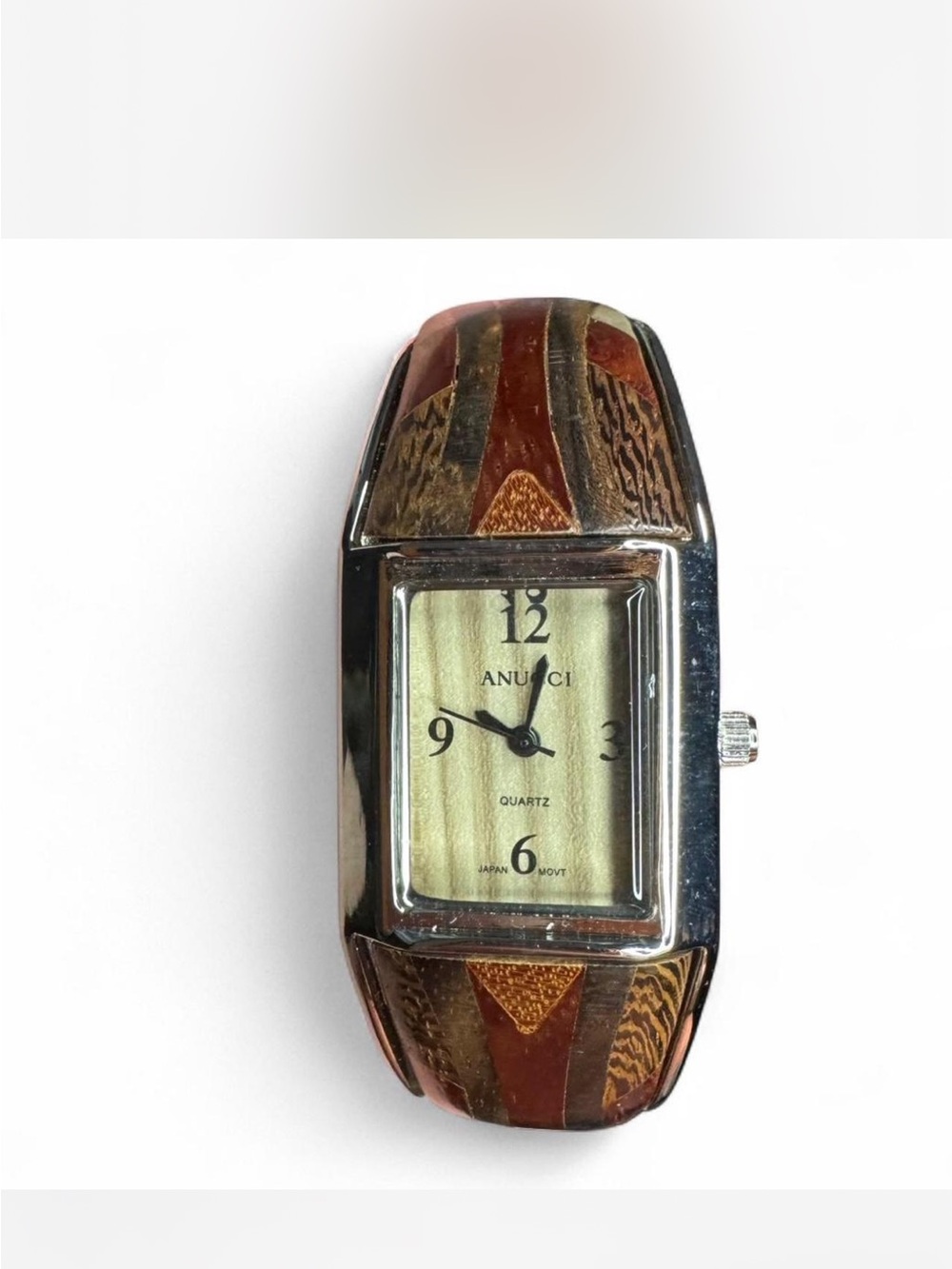 Brown Wood-Accent Women's Bracelet Watch